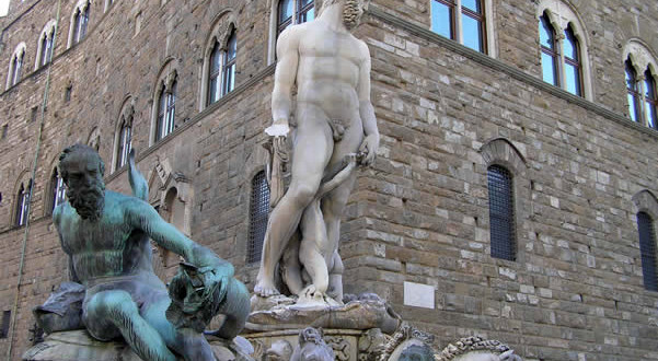Biancone, Piazza della Signoria, Florence, Italie. Auteur et Copyright Marco Ramerini