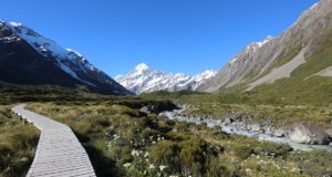 Passerelle, Hooker Valley Track, Mount Cook, Nouvelle-Zélande. Auteur et Copyright Marco Ramerini
